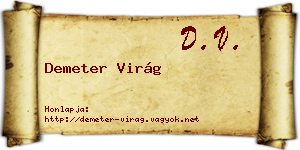 Demeter Virág névjegykártya